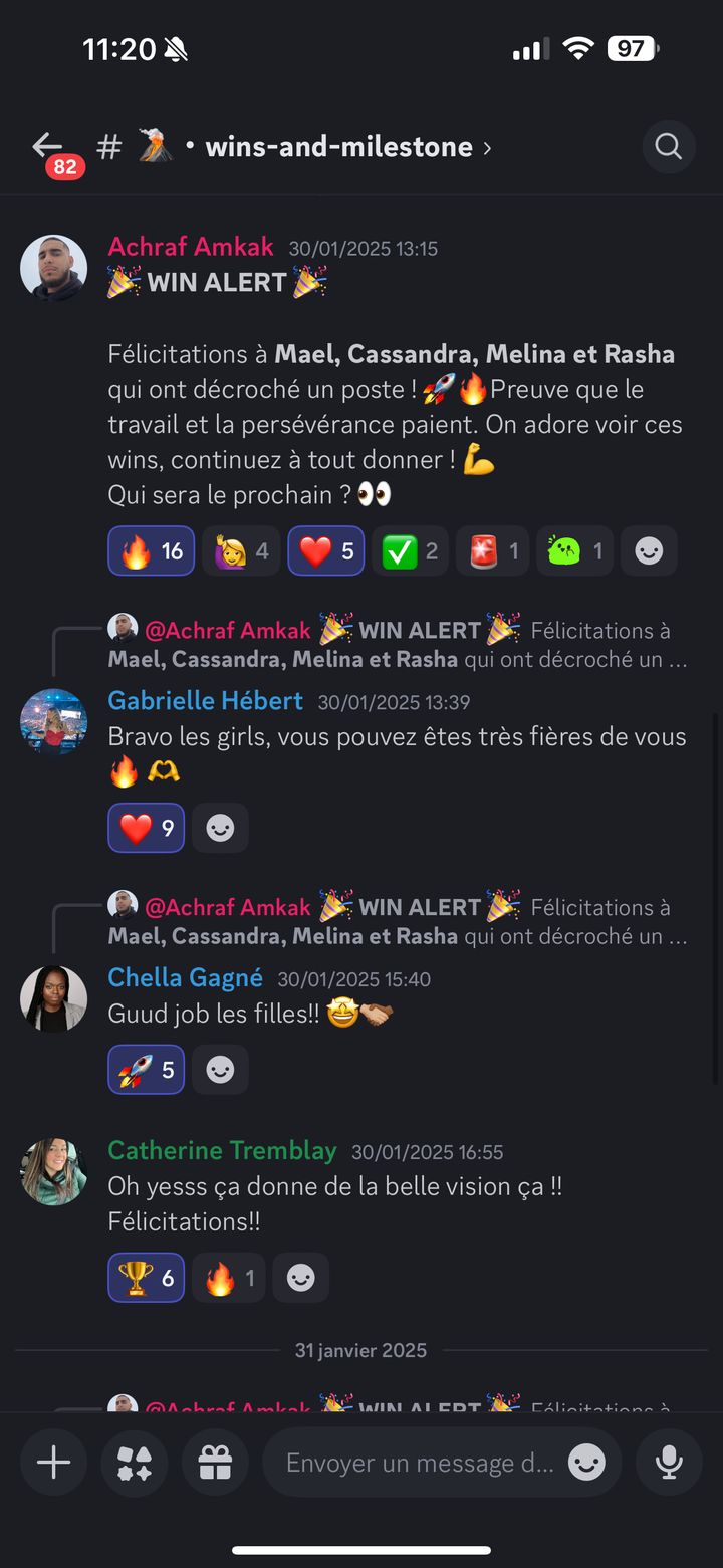 Annonce de quatre élèves qui ont décroché un poste