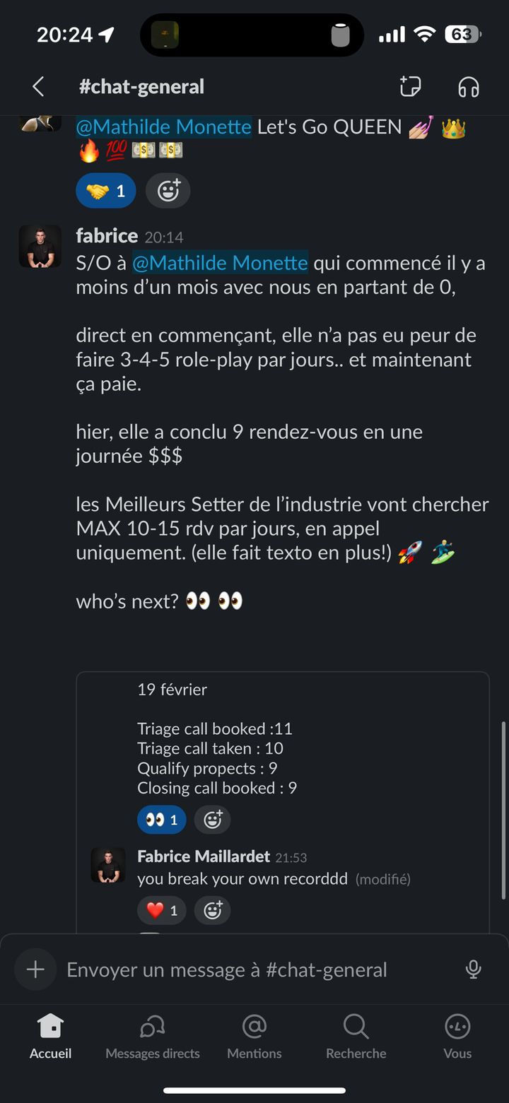 Mathilde, partie de zéro, conclut neuf rendez-vous en une journée
