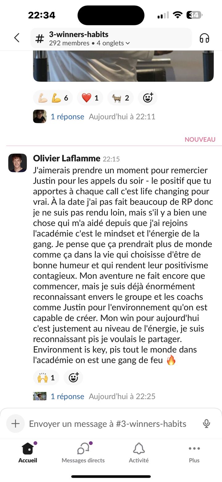 Olivier parle des coachs et de l'environnement de l'académie