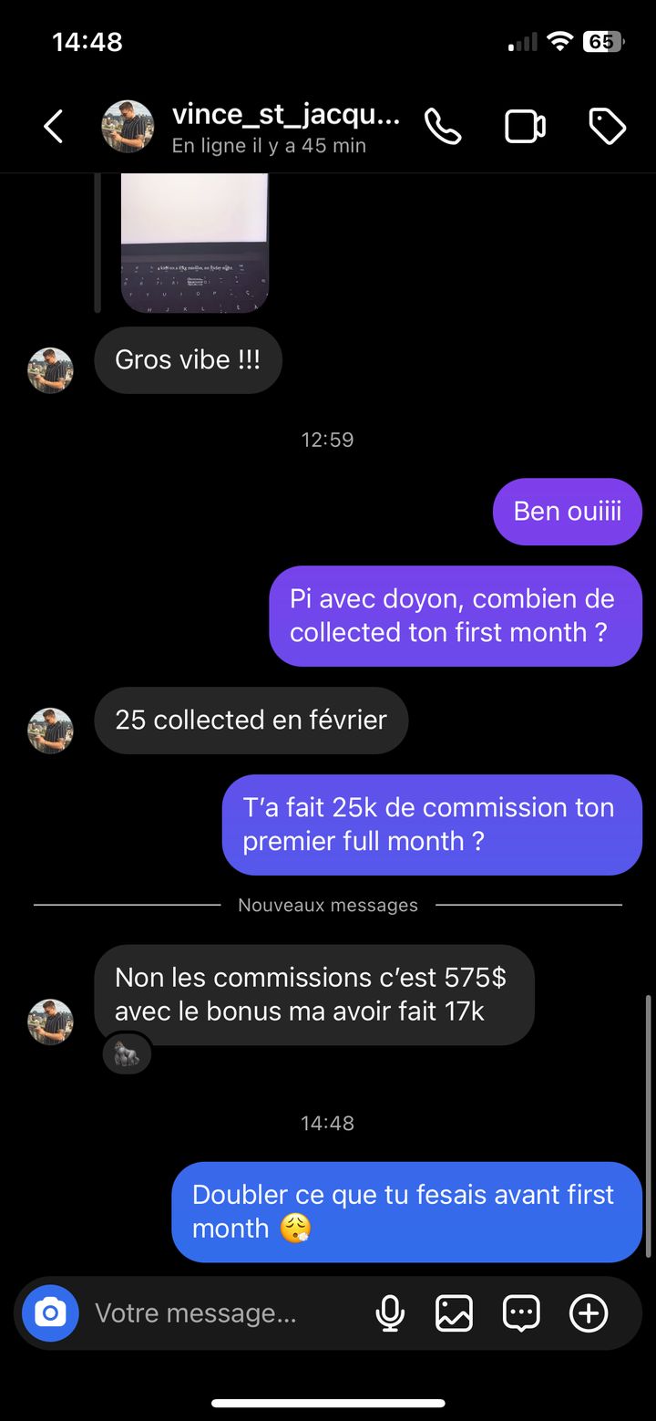 Échange sur un premier mois complet
